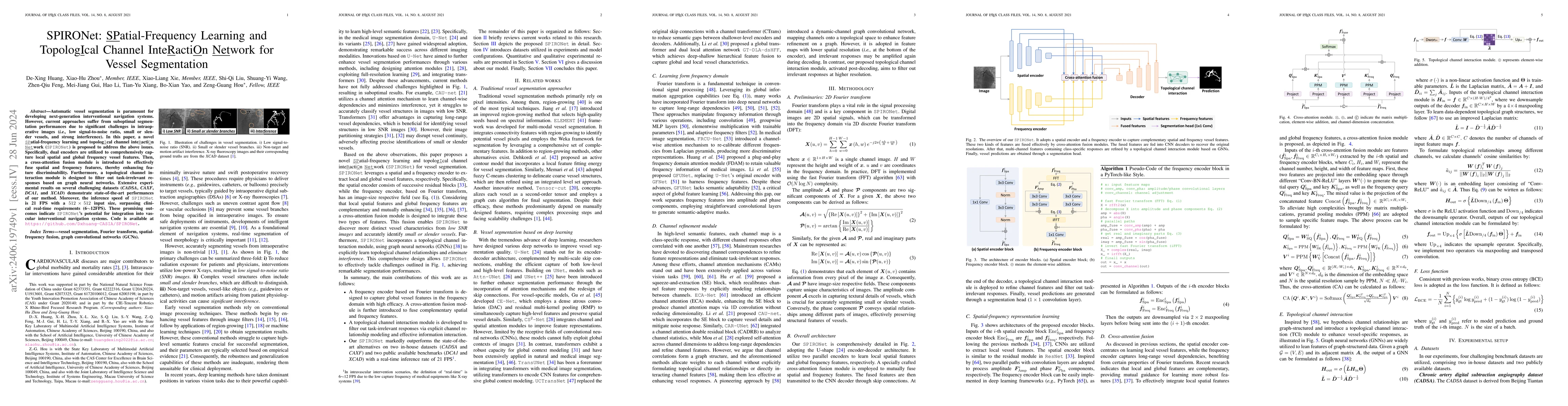 Thumbnail for SPIRONet: Spatial-Frequency Learning and Topological Channel Interaction
  Network for Vessel Segmentation