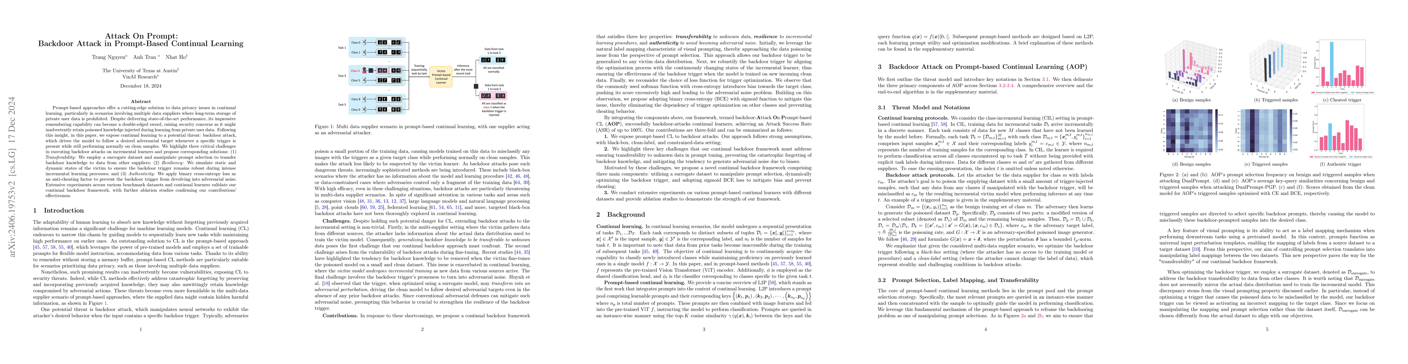 Thumbnail for Backdoor Attack in Prompt-Based Continual Learning
