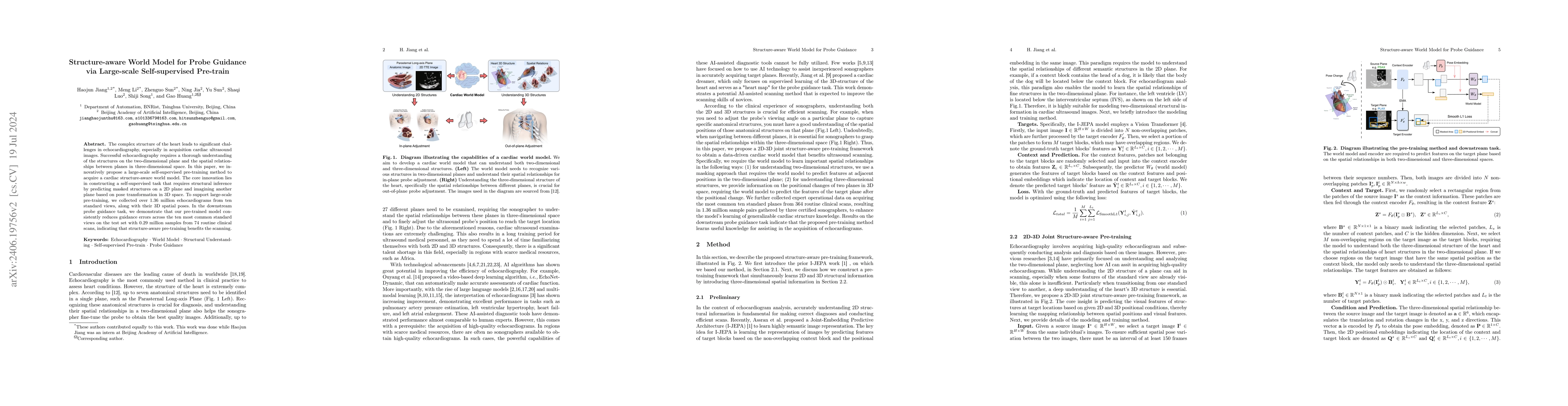 Thumbnail for Structure-aware World Model for Probe Guidance via Large-scale
  Self-supervised Pre-train