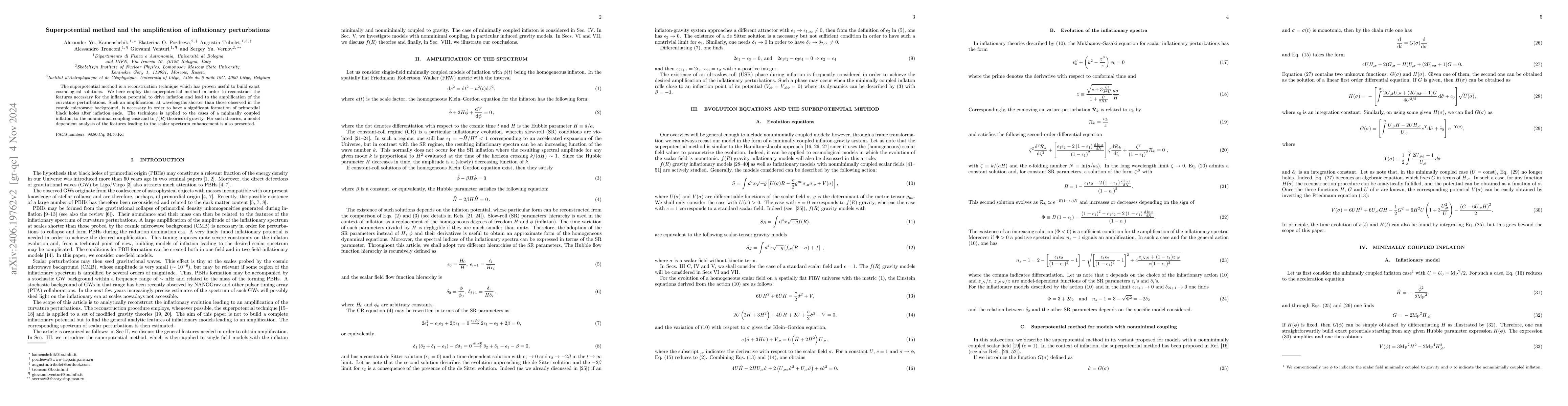 Thumbnail for The Superpotential Method and the Amplification of Inflationary
  Perturbations