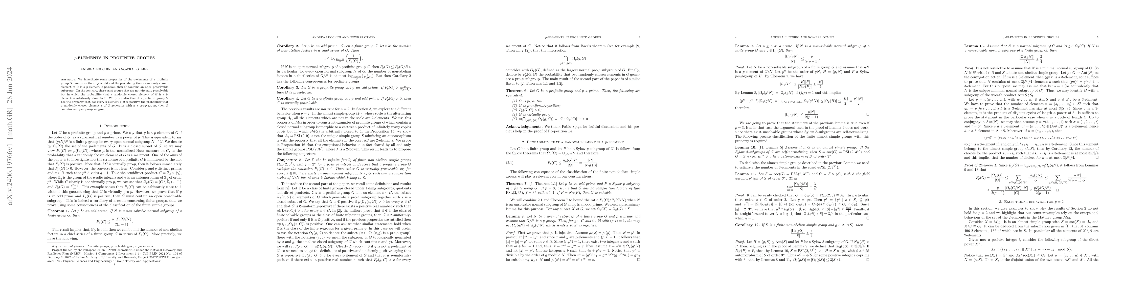 Thumbnail for $p$-elements in profinite groups