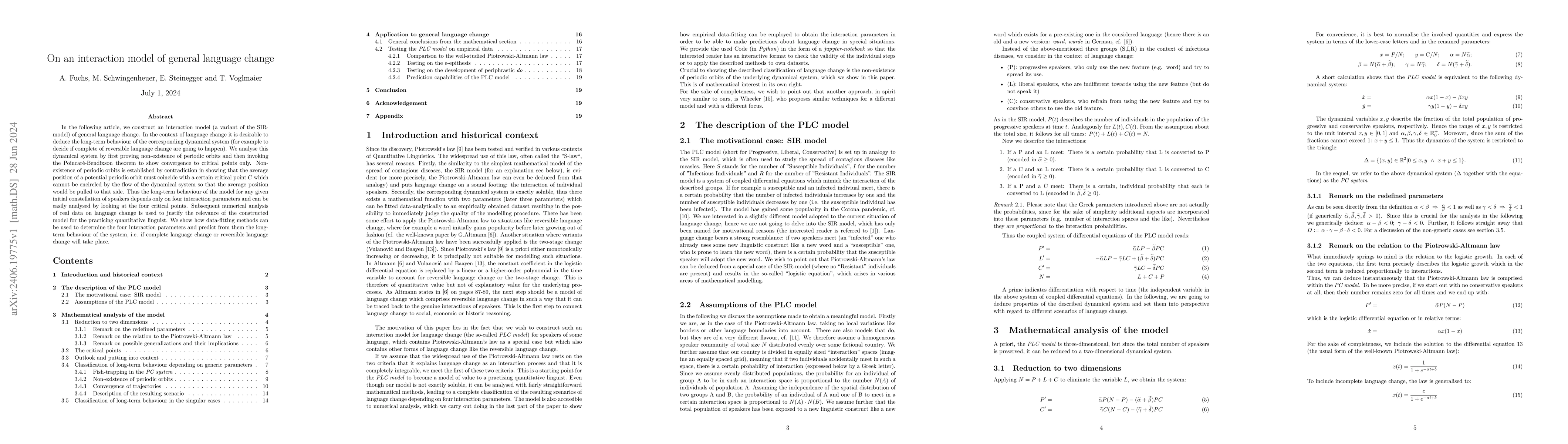 Thumbnail for On an Interaction Model of General Language Change