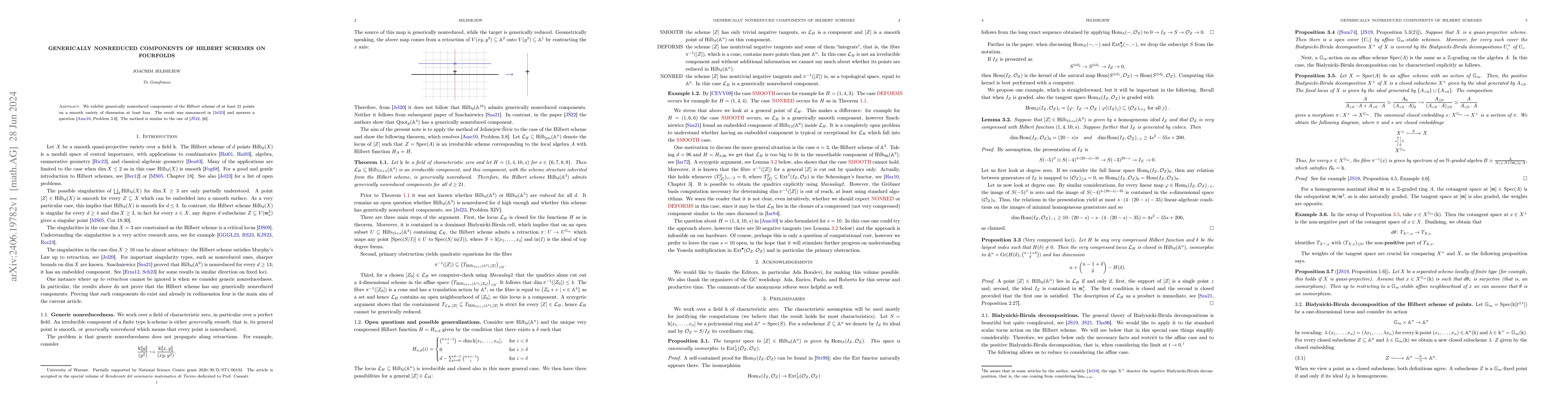 Thumbnail for Generically nonreduced components of Hilbert schemes on fourfolds