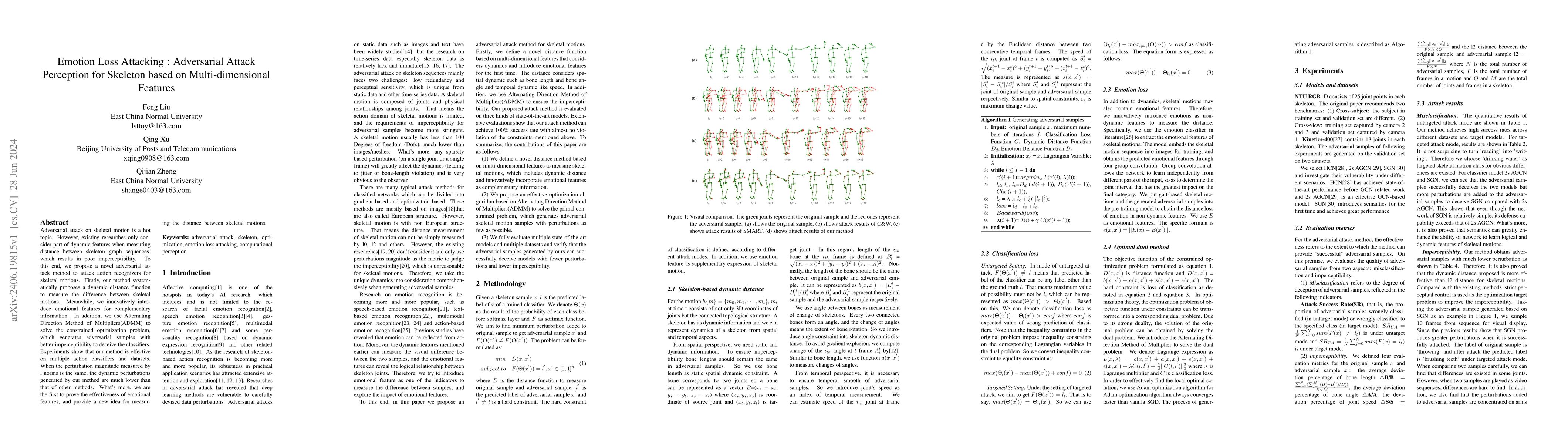 Thumbnail for Emotion Loss Attacking: Adversarial Attack Perception for Skeleton based
  on Multi-dimensional Features