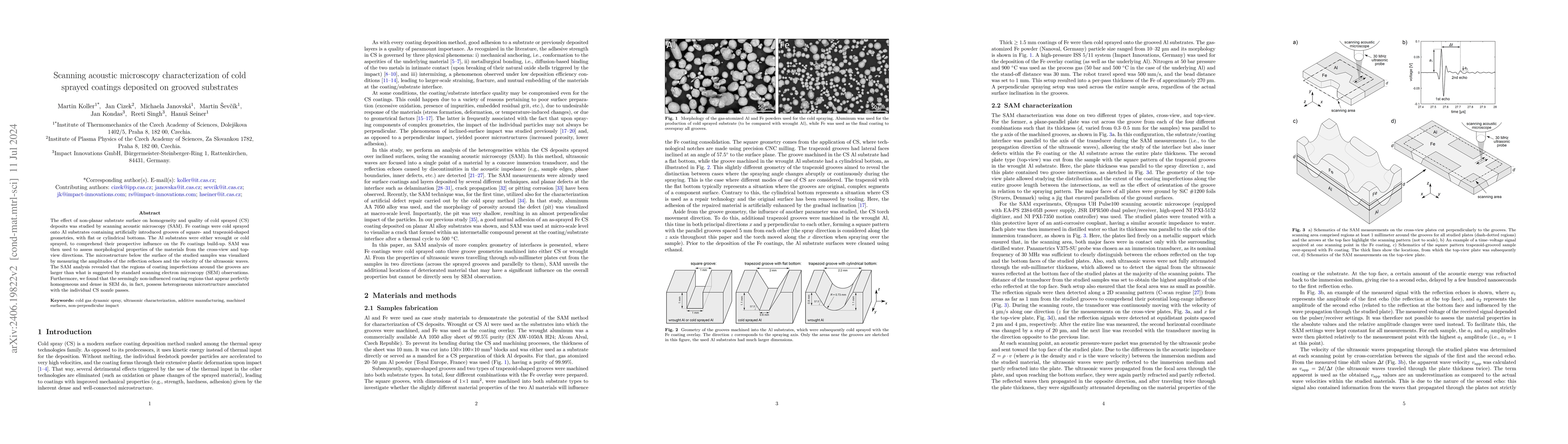 Thumbnail for Scanning acoustic microscopy characterization of cold sprayed coatings
  deposited on grooved substrates
