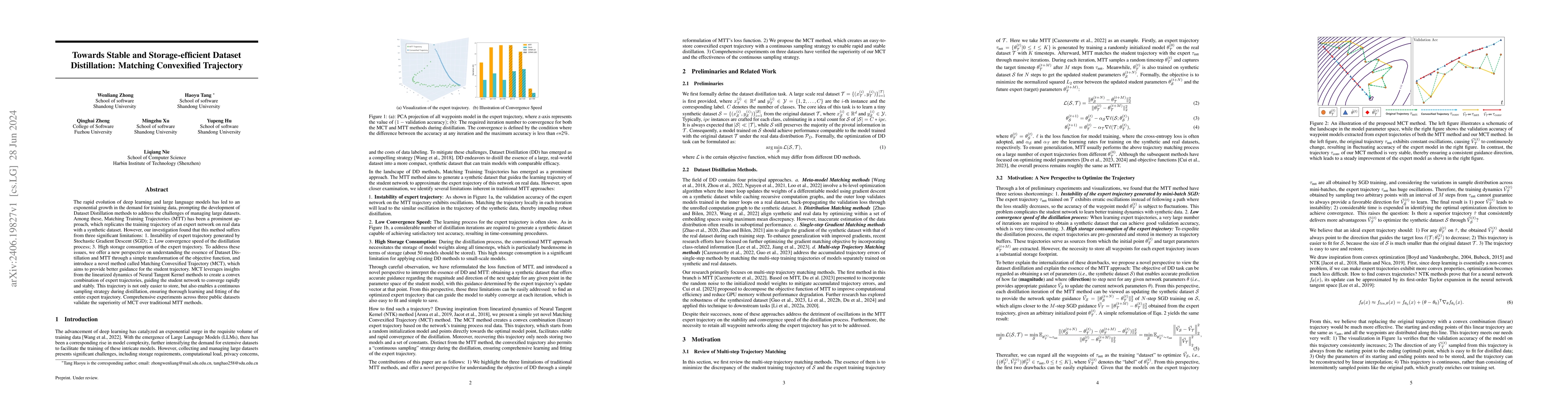 Thumbnail for Towards Stable and Storage-efficient Dataset Distillation: Matching
  Convexified Trajectory