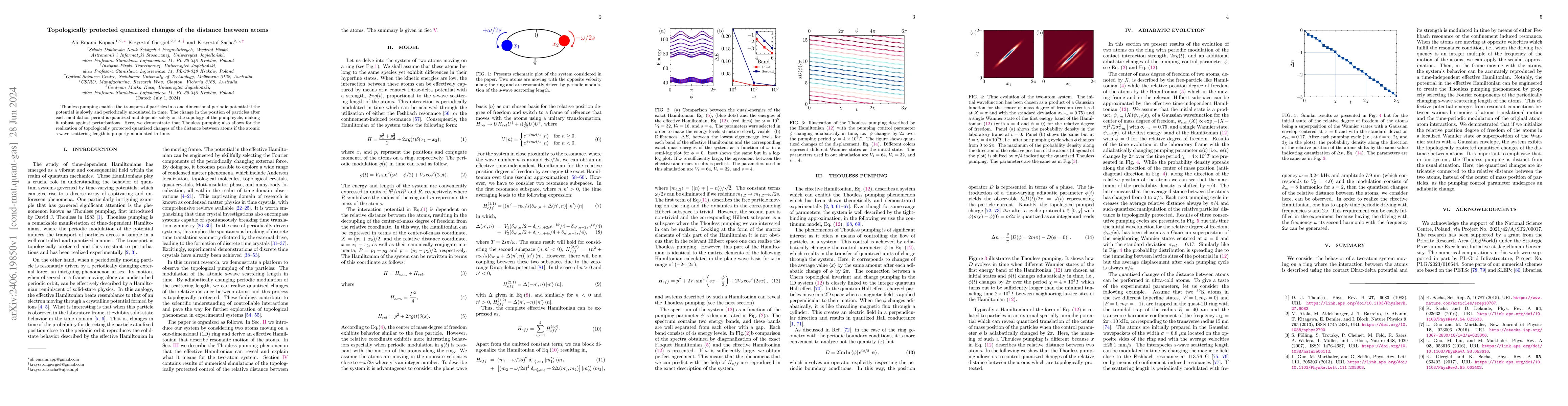 Thumbnail for Topologically protected quantized changes of the distance between atoms