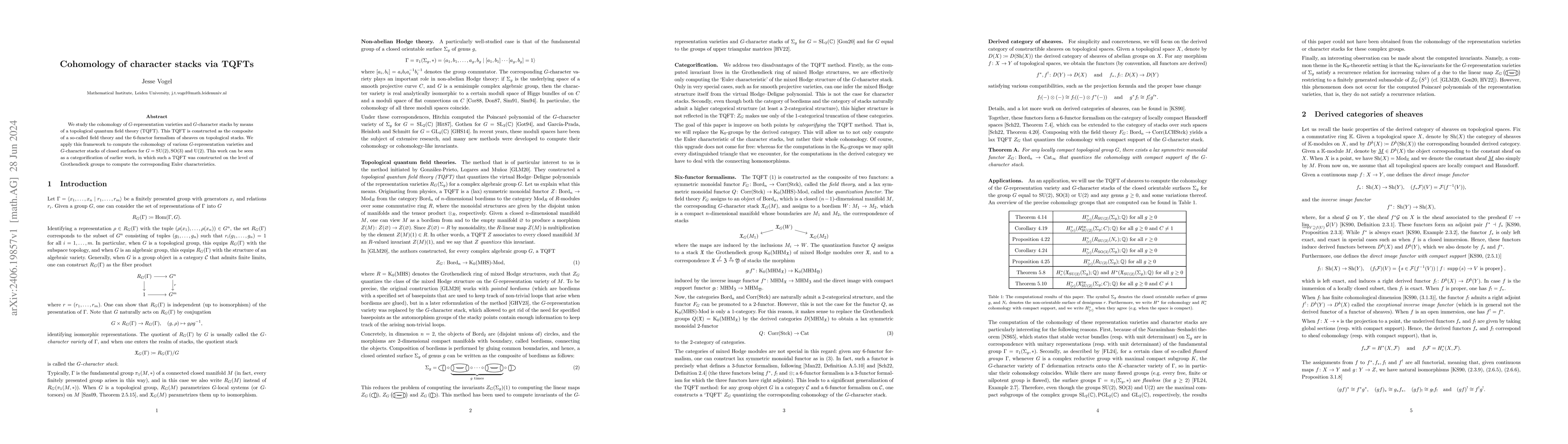 Thumbnail for Cohomology of character stacks via TQFTs