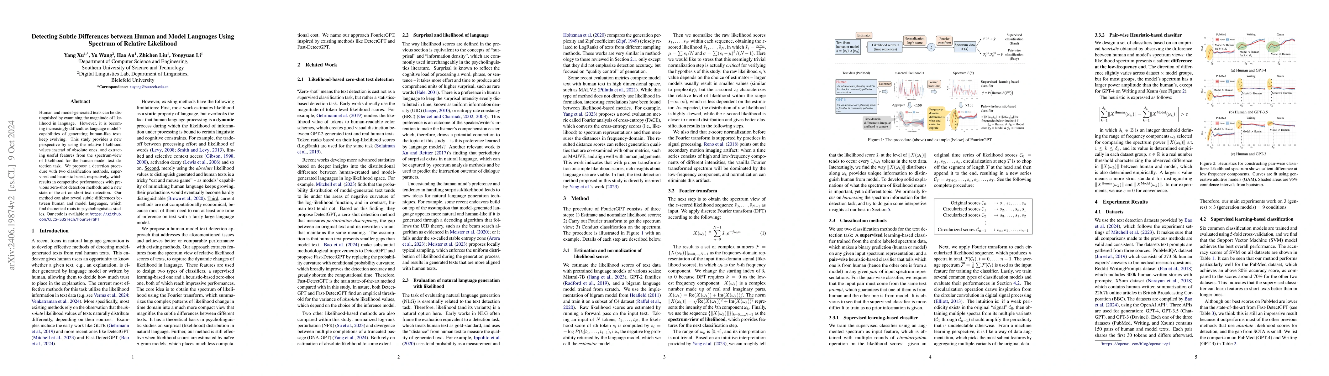 Thumbnail for Detecting Subtle Differences between Human and Model Languages Using
  Spectrum of Relative Likelihood