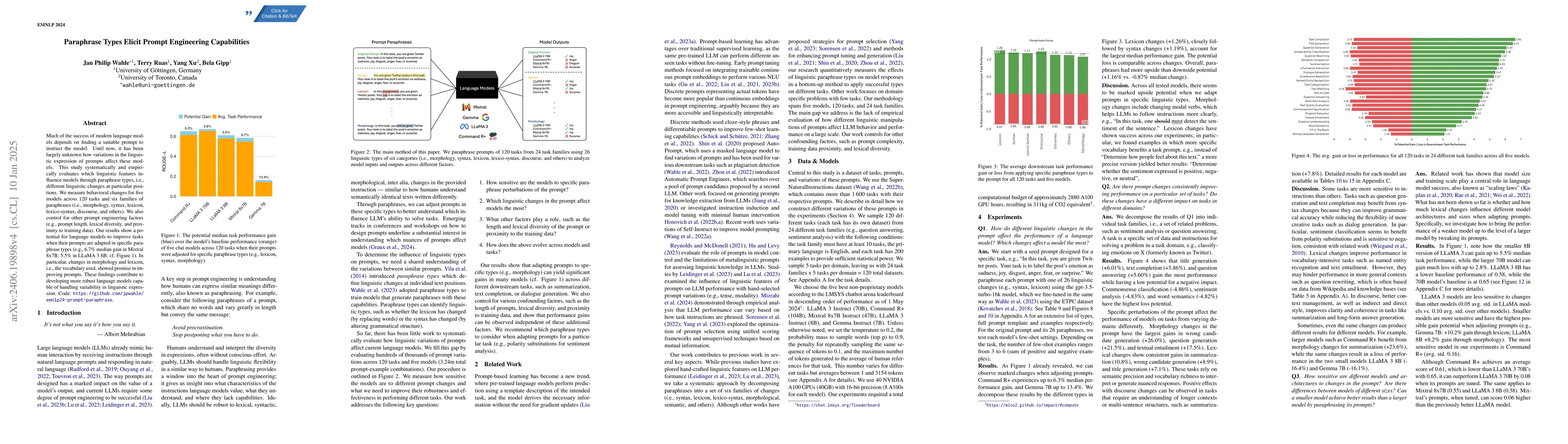 Thumbnail for Paraphrase Types Elicit Prompt Engineering Capabilities