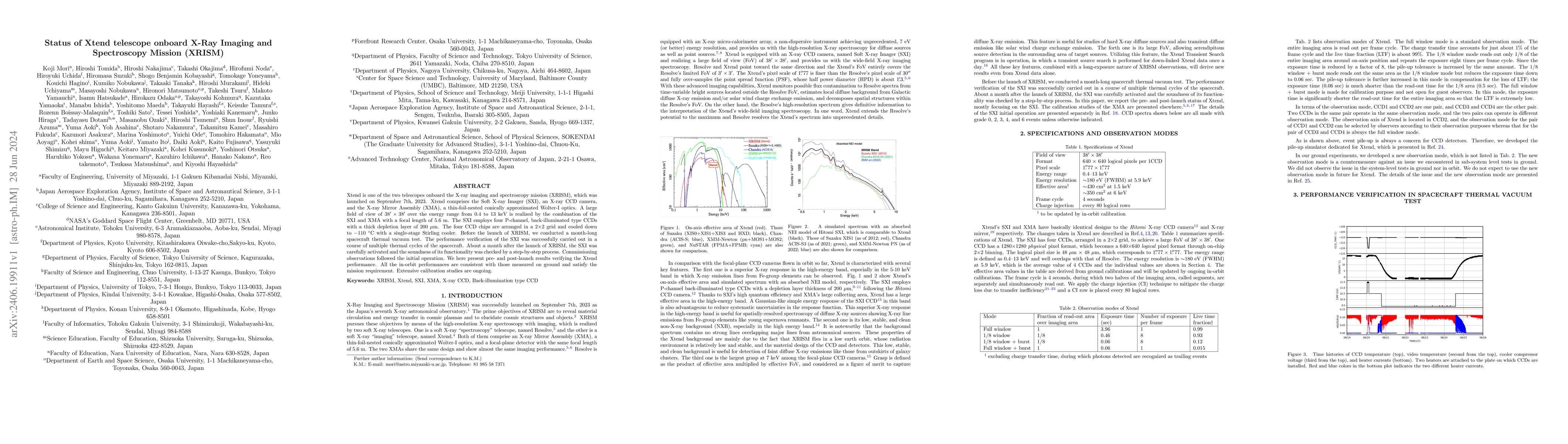 Thumbnail for Status of Xtend telescope onboard X-Ray Imaging and Spectroscopy Mission
  (XRISM)