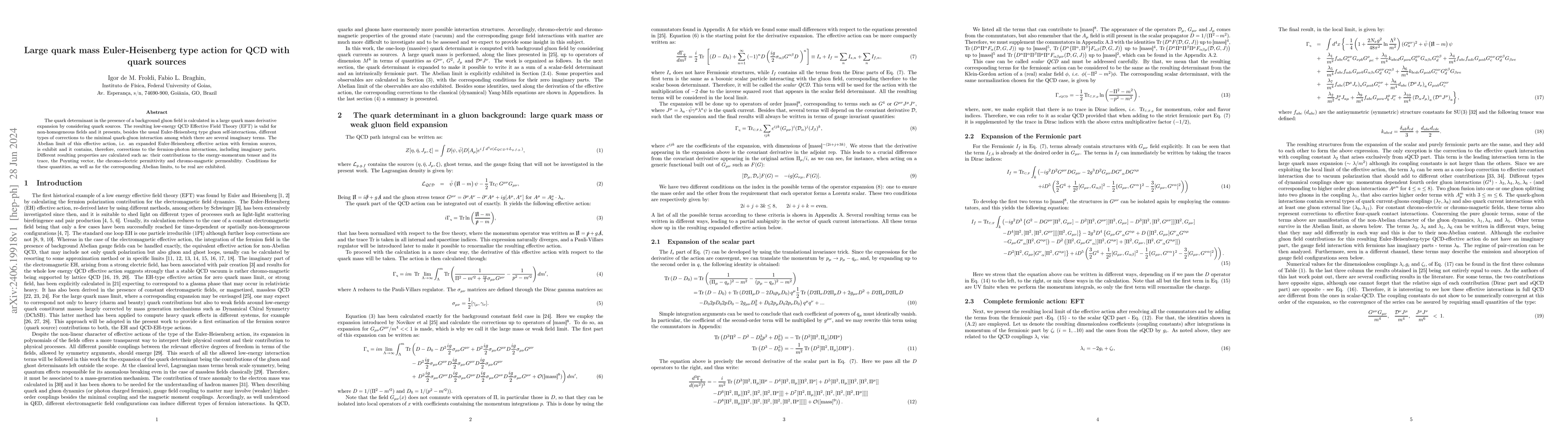 Thumbnail for Large quark mass Euler-Heisenberg type action for QCD with quark sources