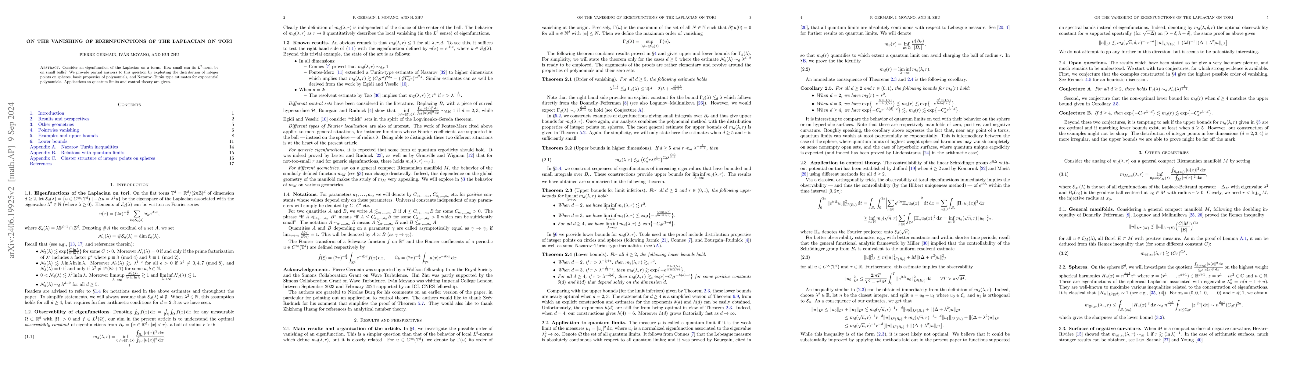 Thumbnail for On the vanishing of eigenfunctions of the Laplacian on tori