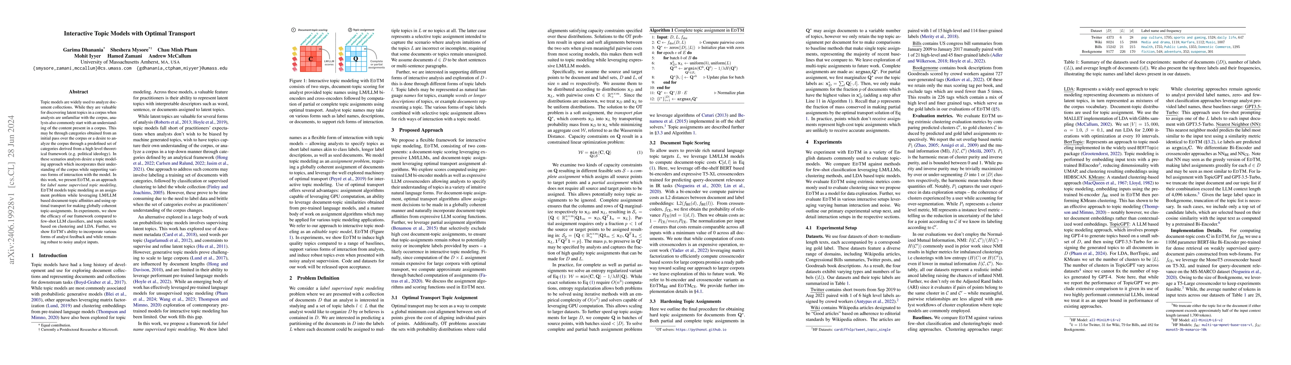 Thumbnail for Interactive Topic Models with Optimal Transport