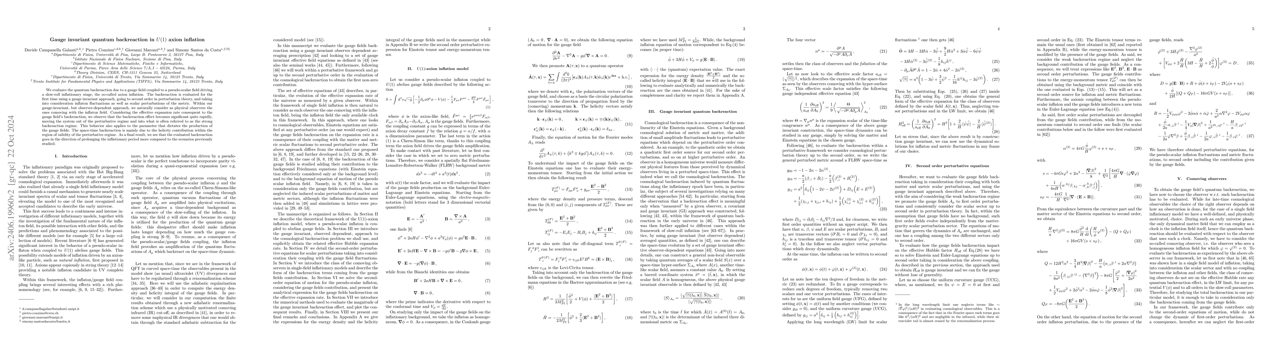 Thumbnail for Gauge invariant quantum backreaction in U(1) axion inflation