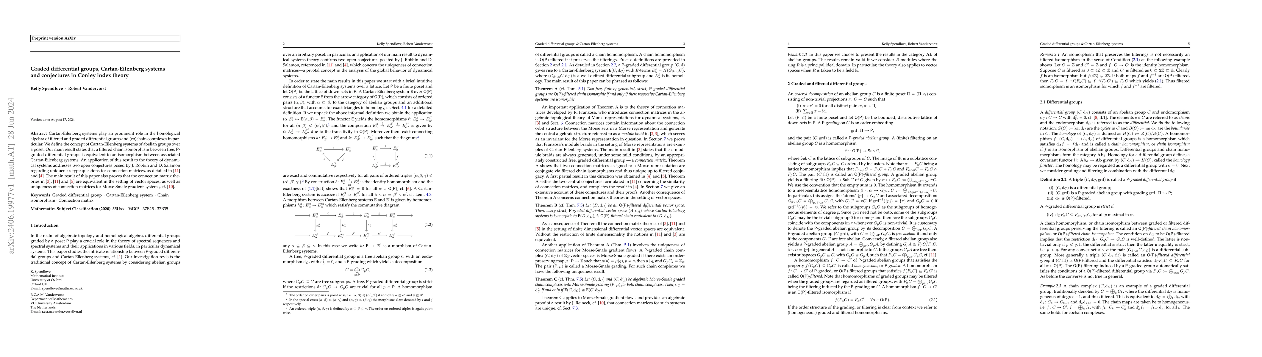Thumbnail for Graded differential groups, Cartan-Eilenberg systems and conjectures in
  Conley index theory