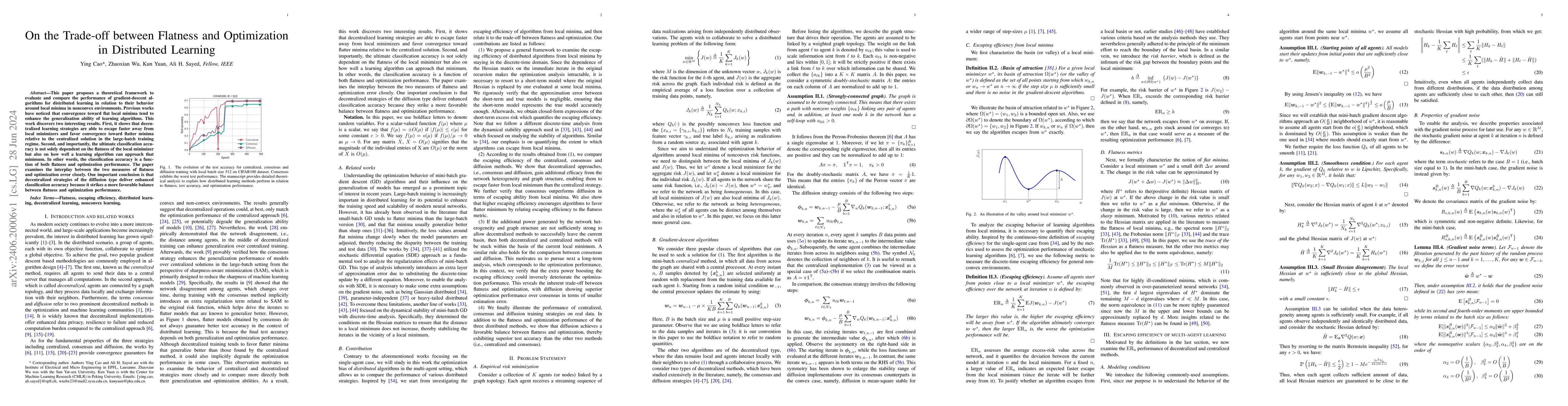 Thumbnail for On the Trade-off between Flatness and Optimization in Distributed
  Learning