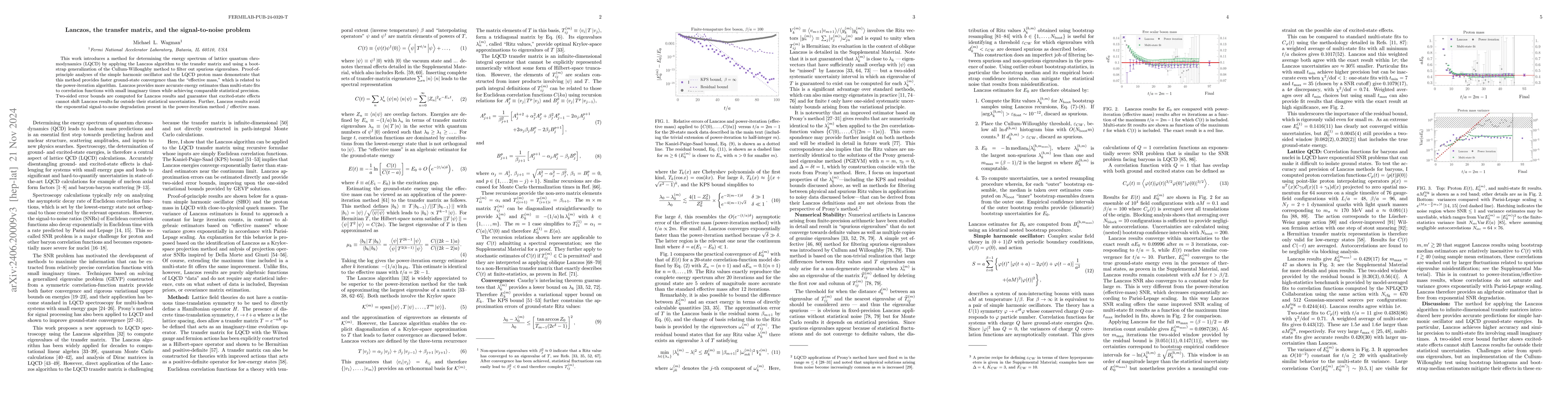 Thumbnail for Lanczos, the transfer matrix, and the signal-to-noise problem