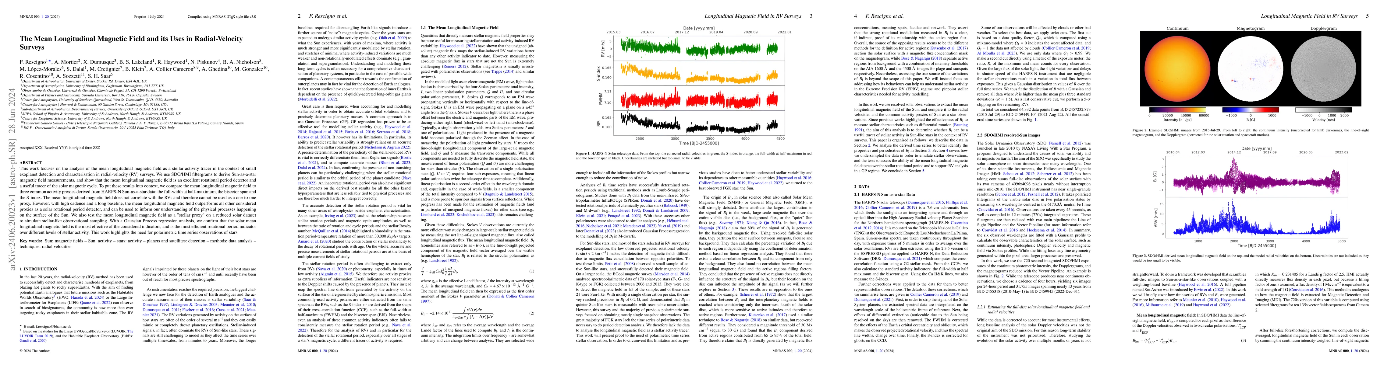 Thumbnail for The Mean Longitudinal Magnetic Field and its Uses in Radial-Velocity
  Surveys