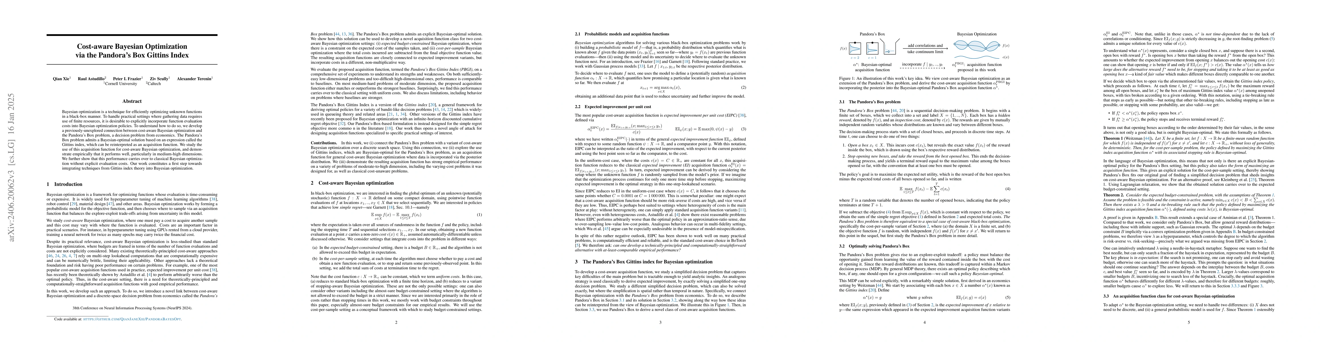 Thumbnail for Cost-aware Bayesian optimization via the Pandora's Box Gittins index