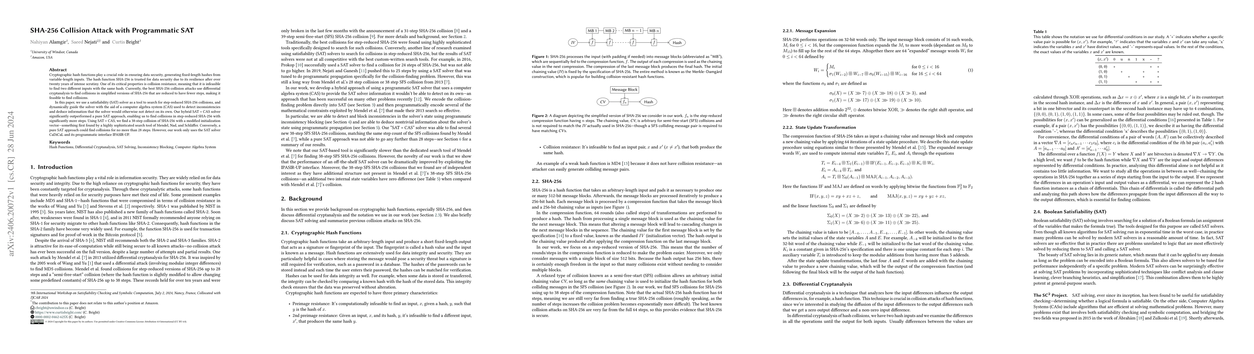 Thumbnail for SHA-256 Collision Attack with Programmatic SAT