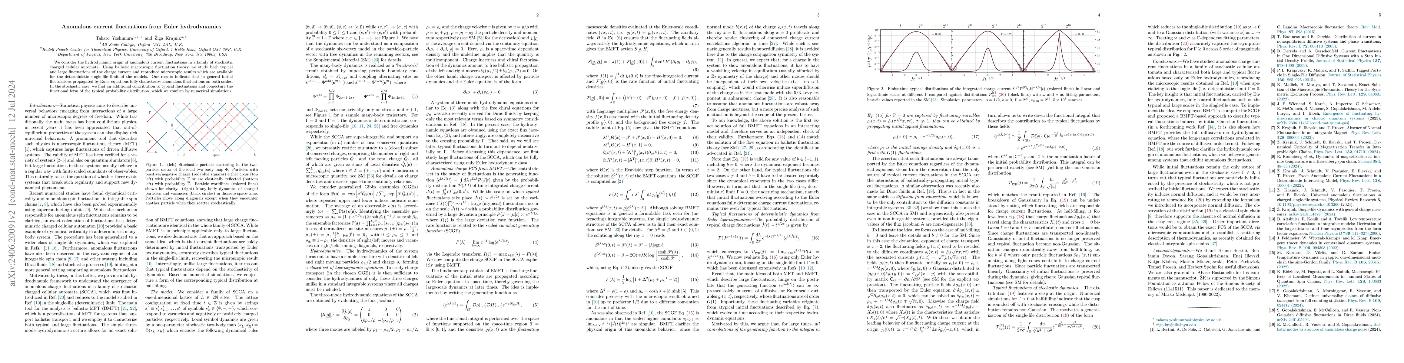 Thumbnail for Anomalous current fluctuations from Euler hydrodynamics