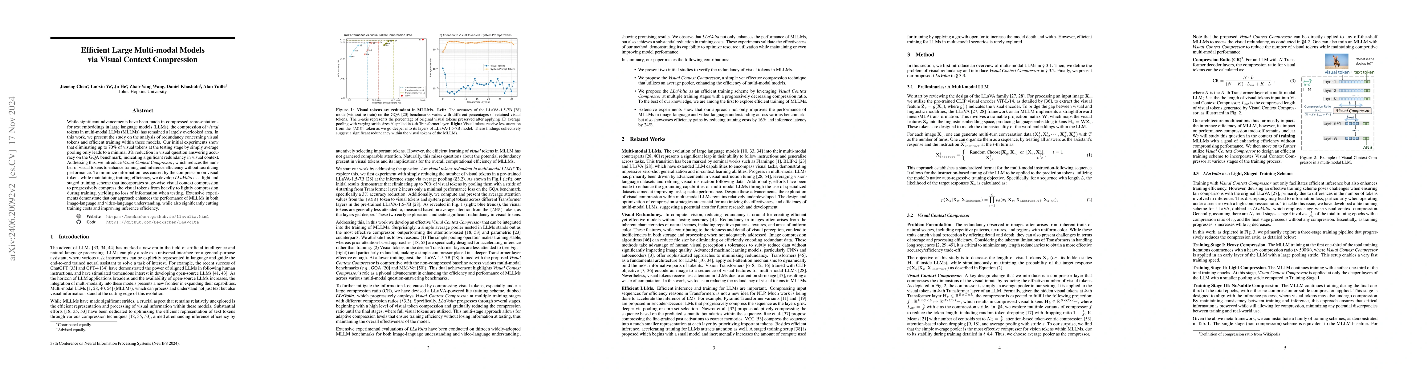 Thumbnail for LLaVolta: Efficient Multi-modal Models via Stage-wise Visual Context
  Compression