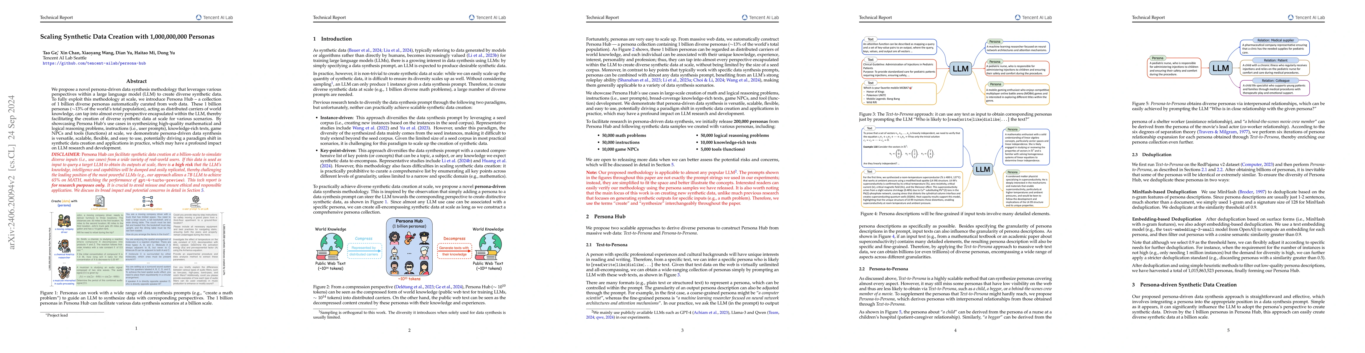 Thumbnail for Scaling Synthetic Data Creation with 1,000,000,000 Personas