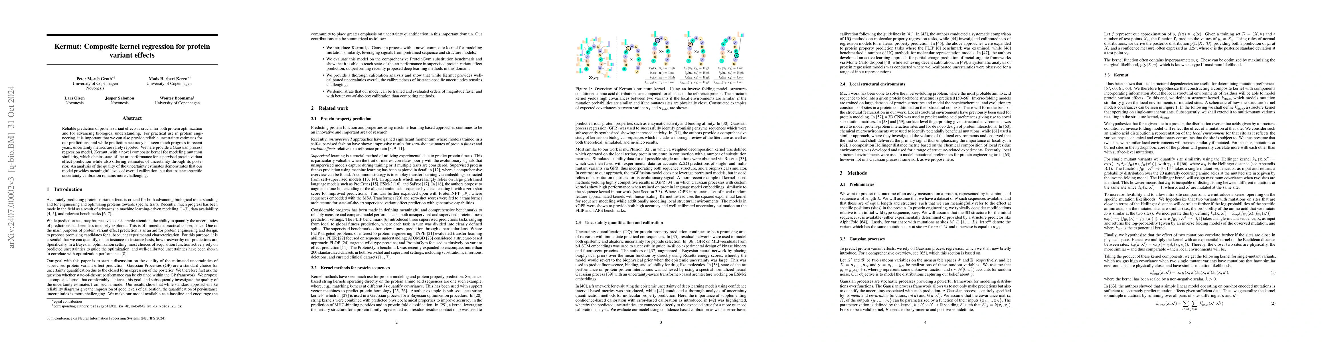Thumbnail for Kermut: Composite kernel regression for protein variant effects