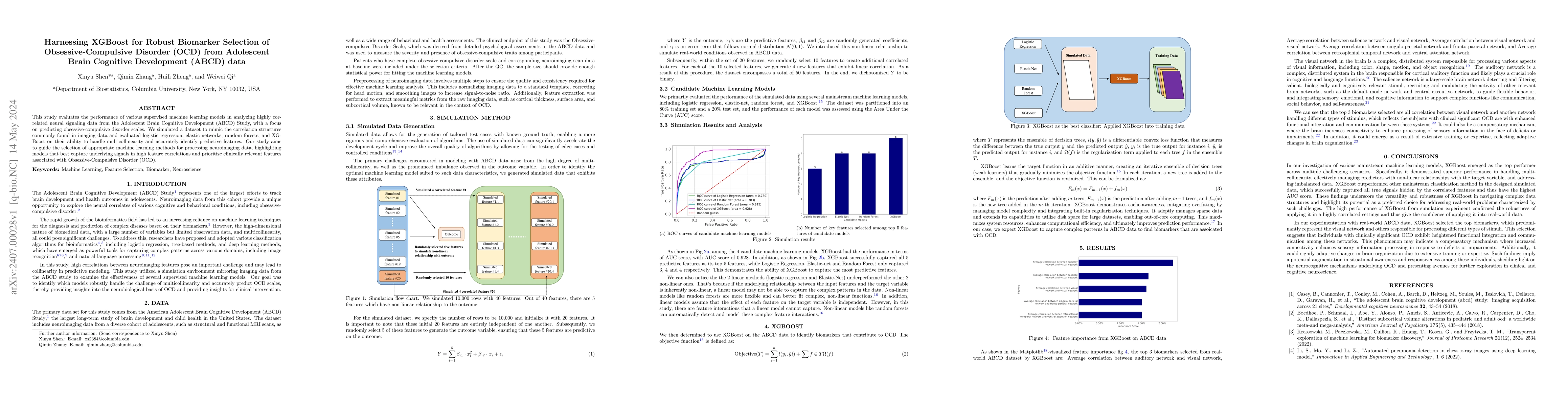 Thumbnail for Harnessing XGBoost for Robust Biomarker Selection of
  Obsessive-Compulsive Disorder (OCD) from Adolescent Brain Cognitive
  Development (ABCD) data