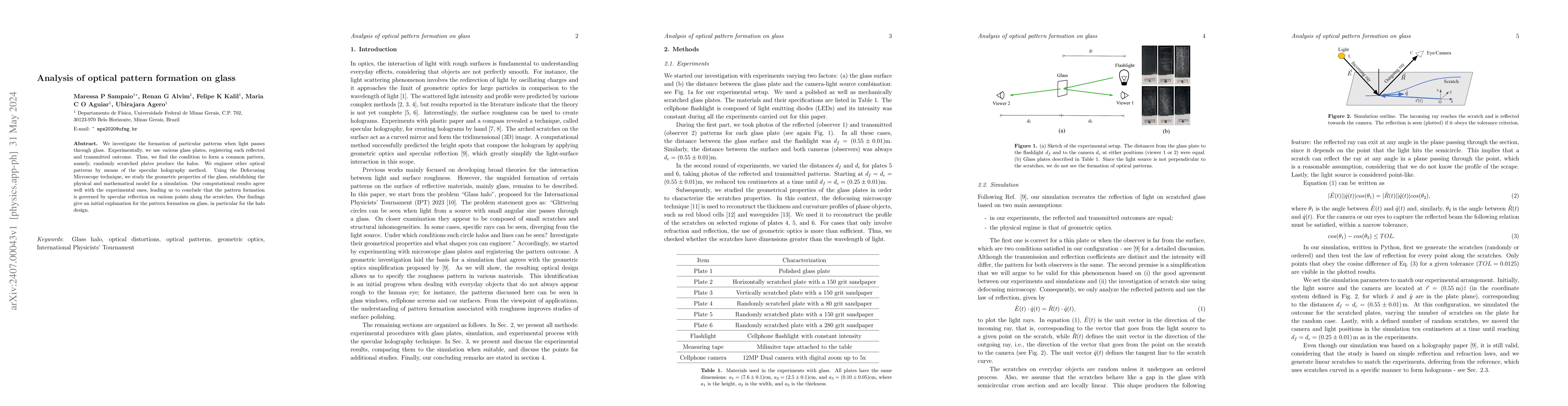 Thumbnail for Analysis of optical pattern formation on glass