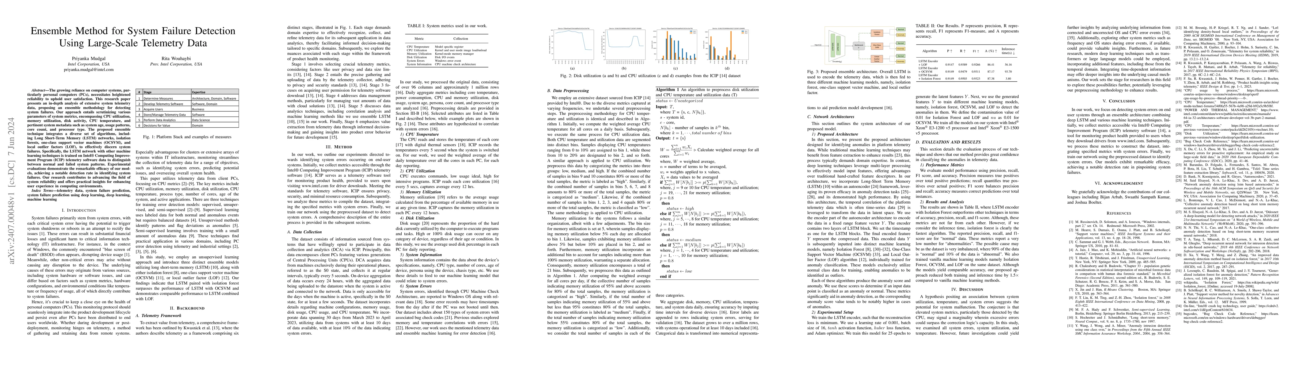 Thumbnail for Ensemble Method for System Failure Detection Using Large-Scale Telemetry
  Data