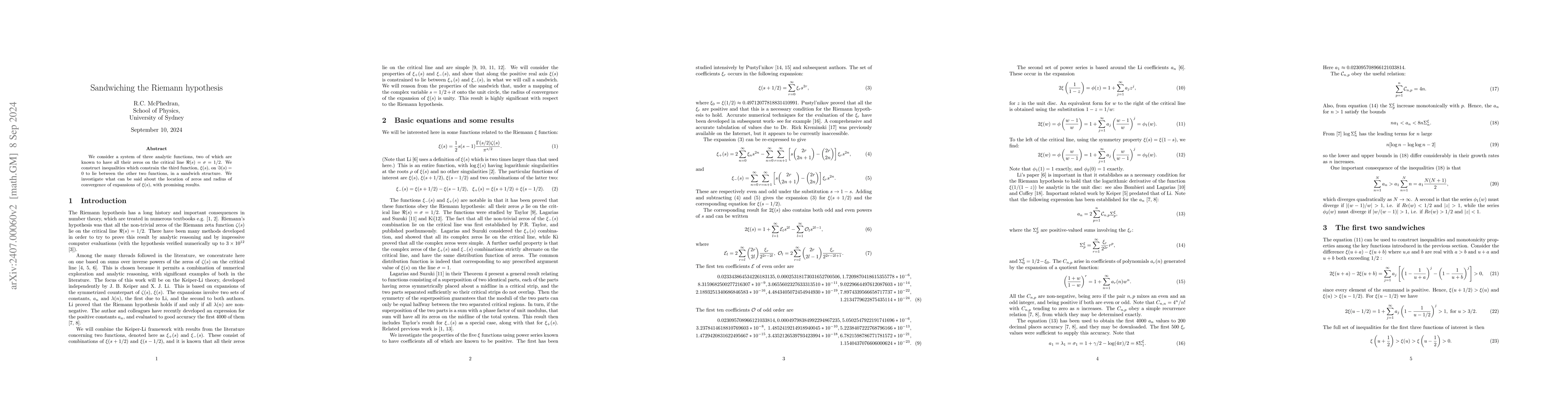 Thumbnail for Sandwiching the Riemann hypothesis