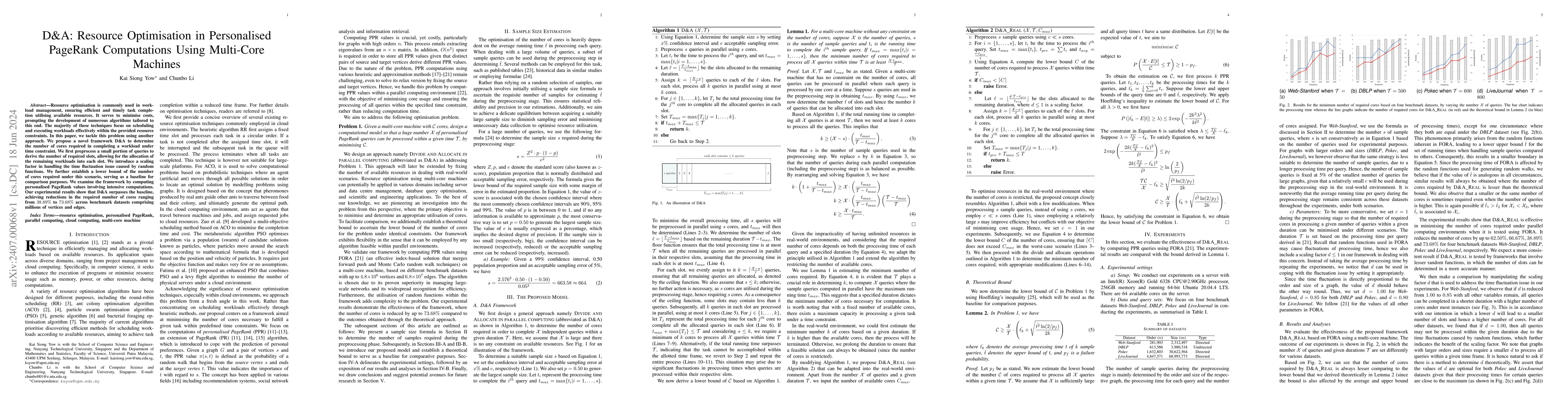 Thumbnail for D&A: Resource Optimisation in Personalised PageRank Computations Using
  Multi-Core Machines
