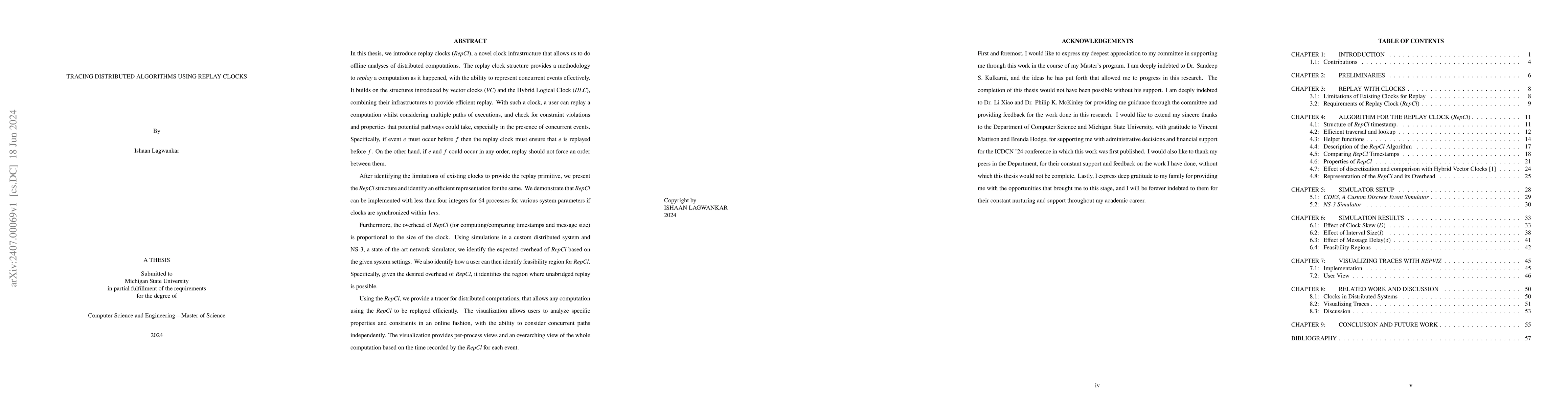 Thumbnail for Tracing Distributed Algorithms Using Replay Clocks