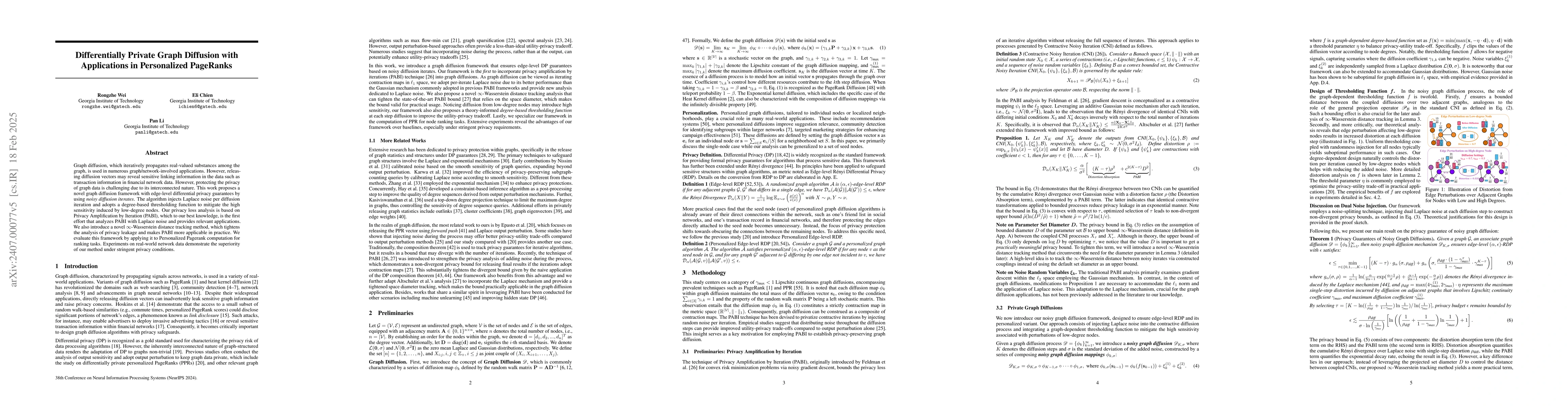 Thumbnail for Differentially Private Graph Diffusion with Applications in Personalized
  PageRanks