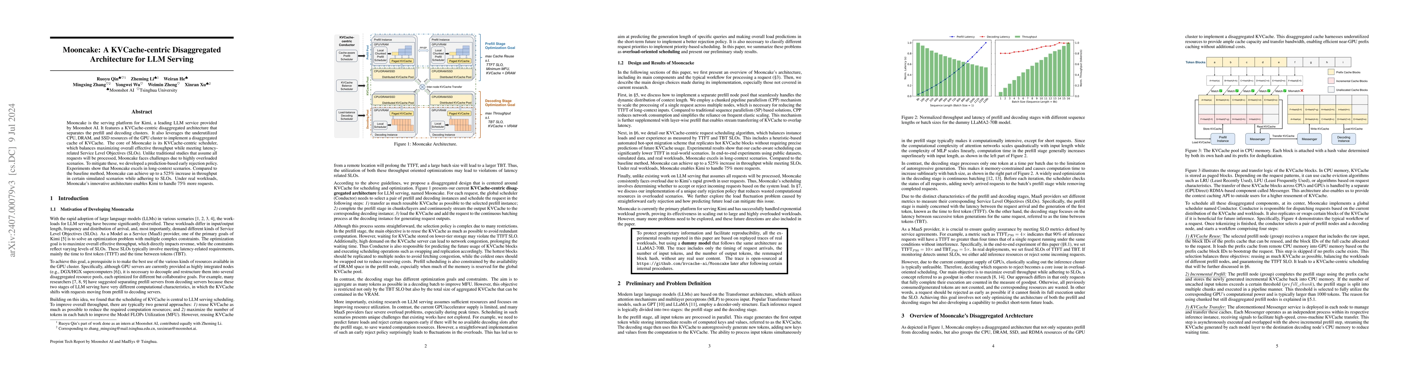 Thumbnail for Mooncake: A KVCache-centric Disaggregated Architecture for LLM Serving