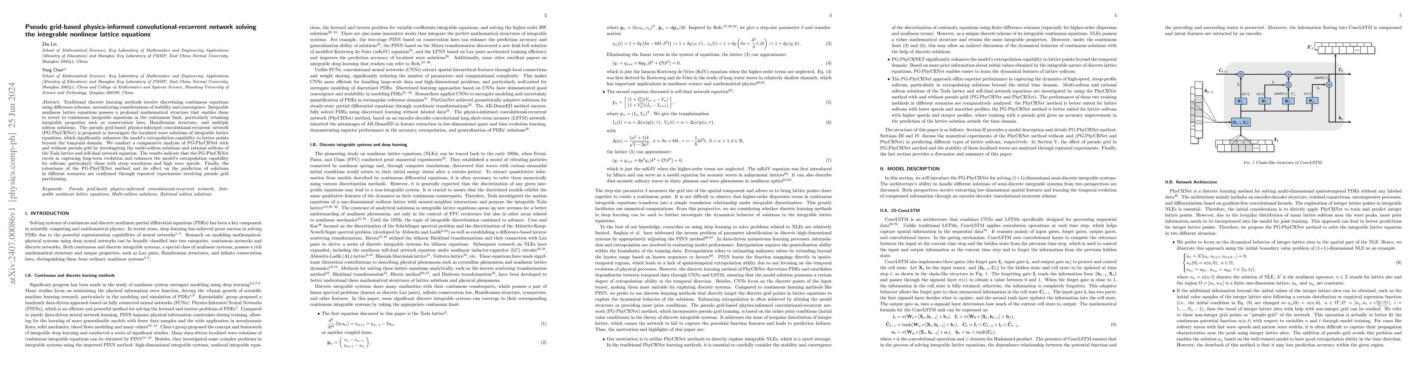 Thumbnail for Pseudo grid-based physics-informed convolutional-recurrent network
  solving the integrable nonlinear lattice equations