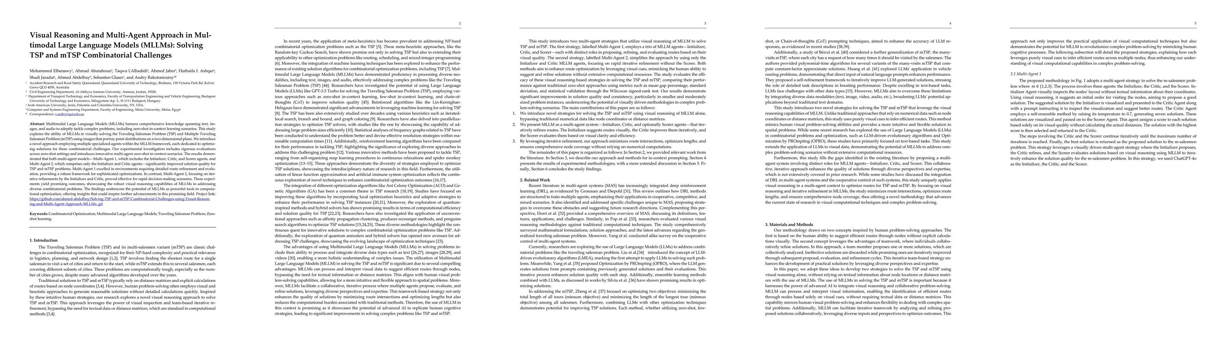 Thumbnail for Visual Reasoning and Multi-Agent Approach in Multimodal Large Language
  Models (MLLMs): Solving TSP and mTSP Combinatorial Challenges