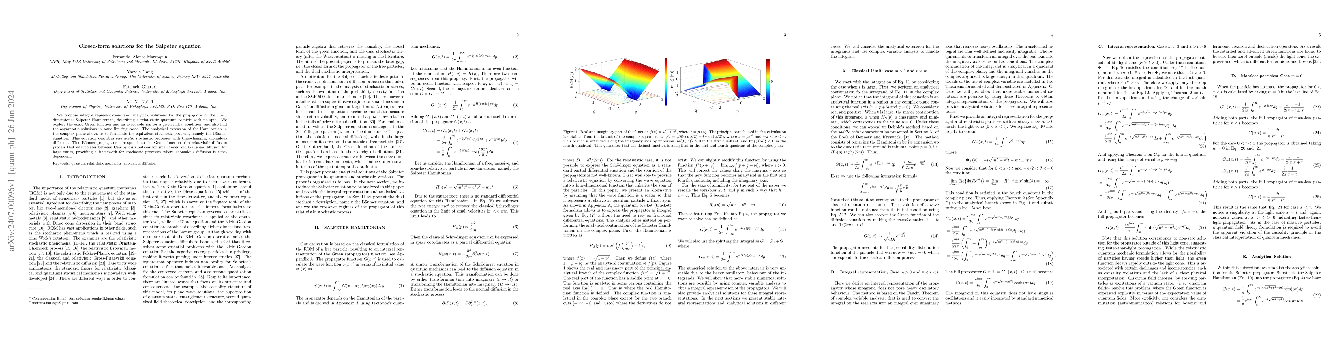 Thumbnail for Closed-form solutions for the Salpeter equation