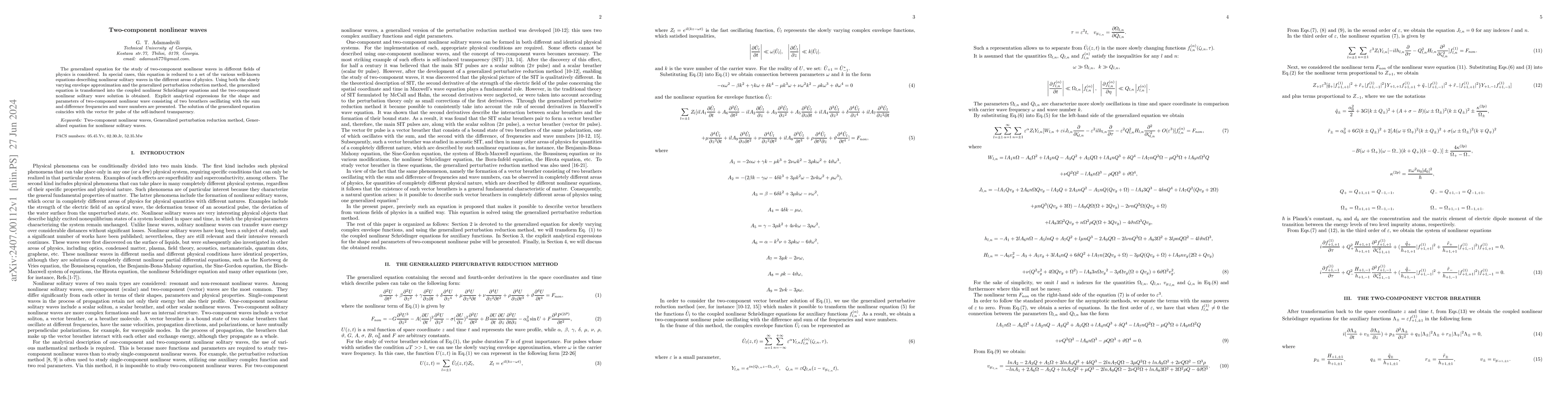 Thumbnail for Two-component nonlinear waves