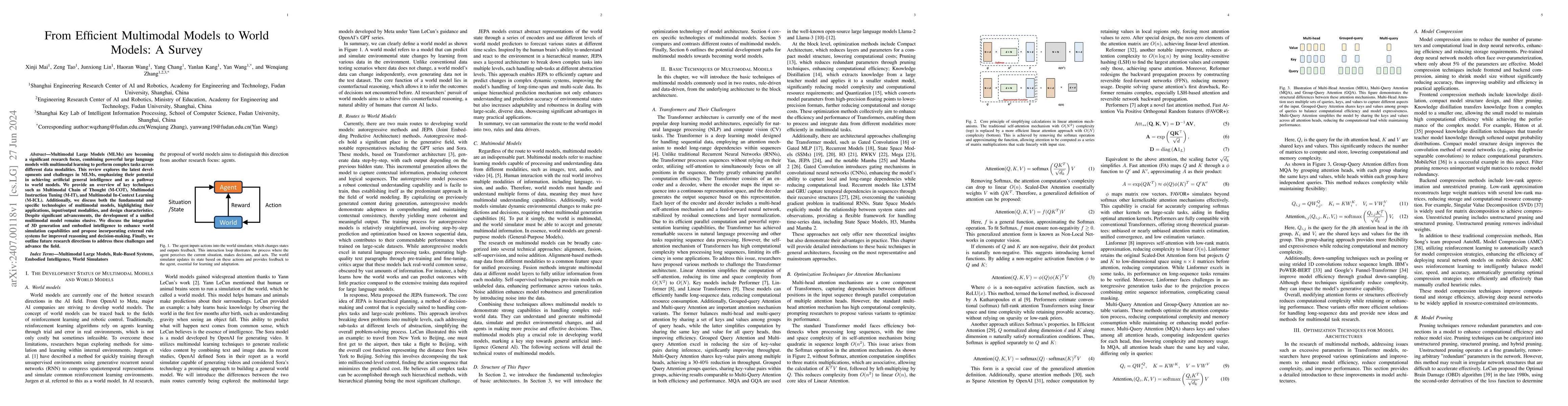 Thumbnail for From Efficient Multimodal Models to World Models: A Survey