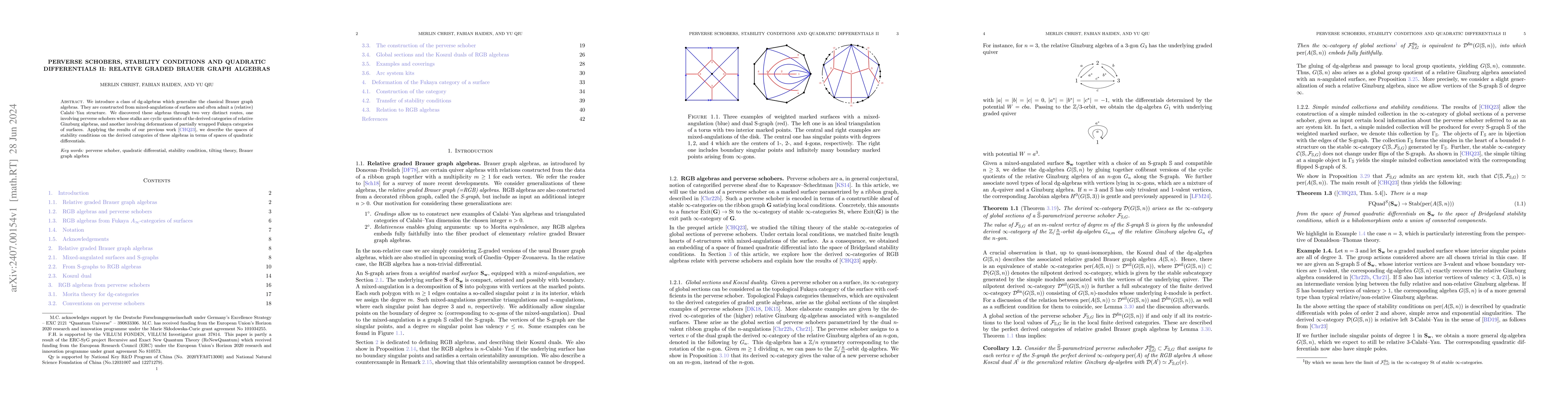 Thumbnail for Perverse schobers, stability conditions and quadratic differentials II:
  relative graded Brauer graph algebras
