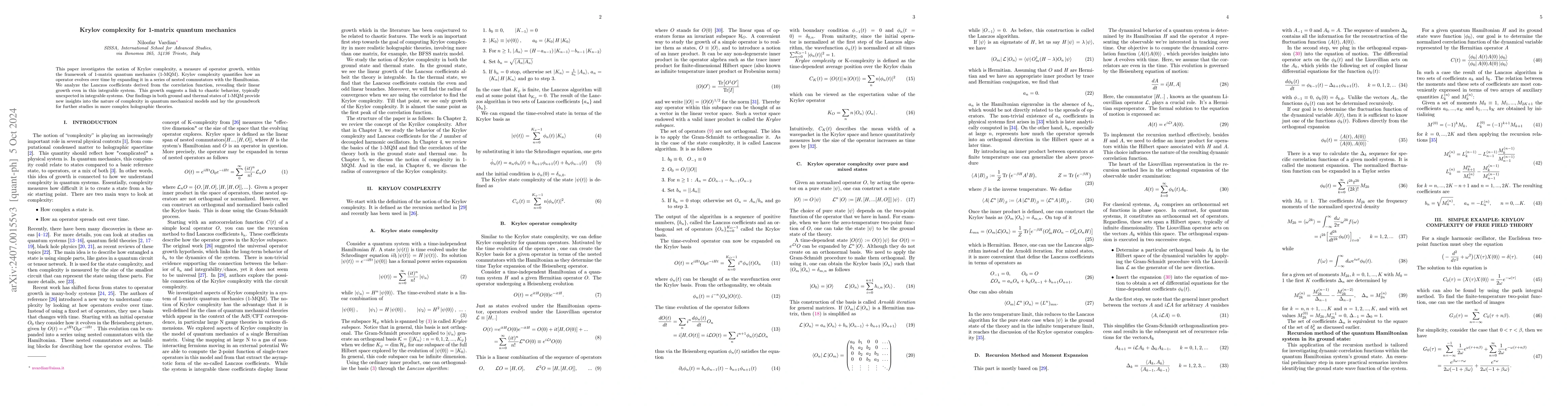 Thumbnail for Krylov complexity for 1-matric quantum mechanics