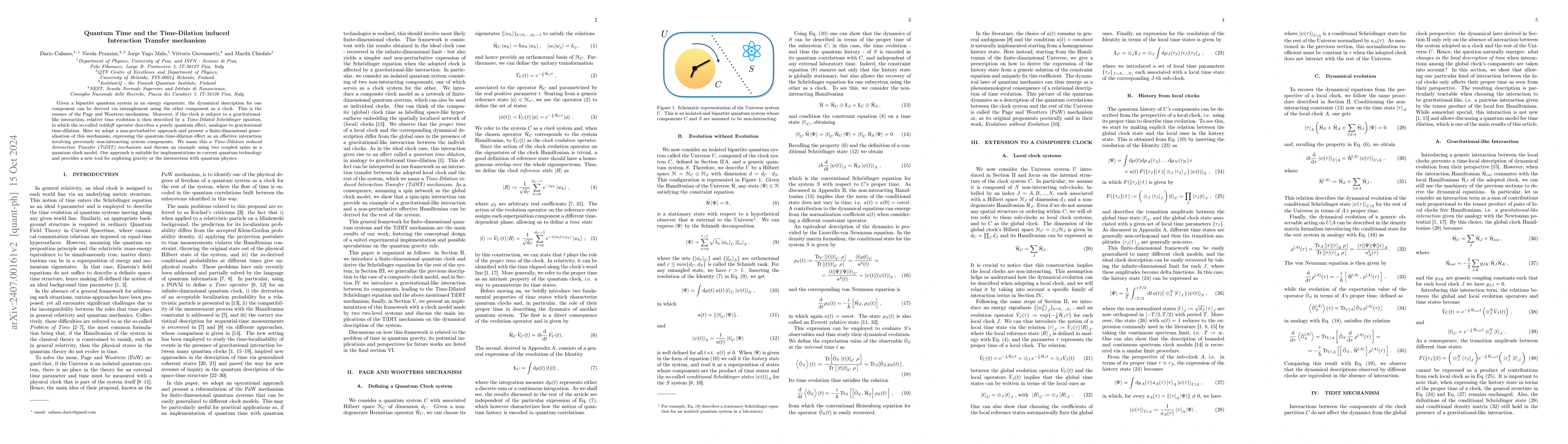 Thumbnail for Quantum Time and the Time-Dilation induced Interaction Transfer
  mechanism