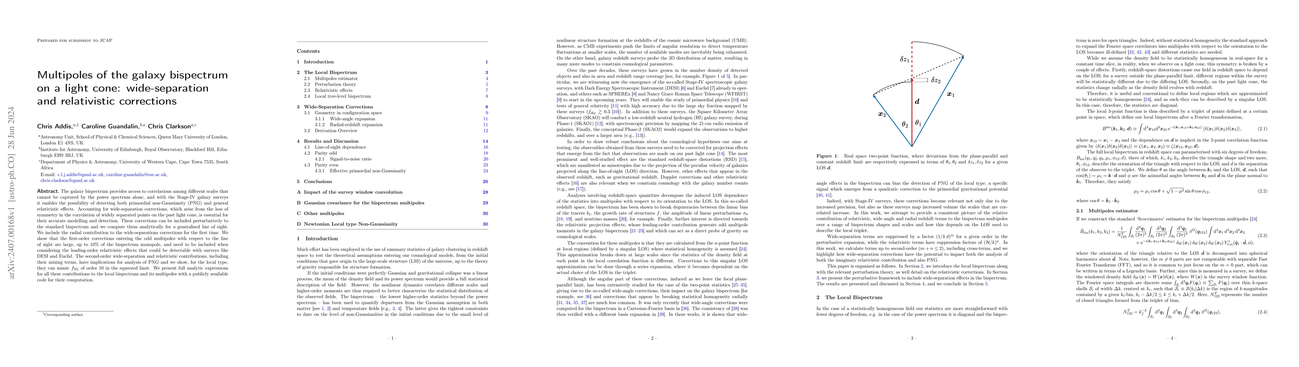 Thumbnail for Multipoles of the galaxy bispectrum on a light cone: wide-separation and
  relativistic corrections