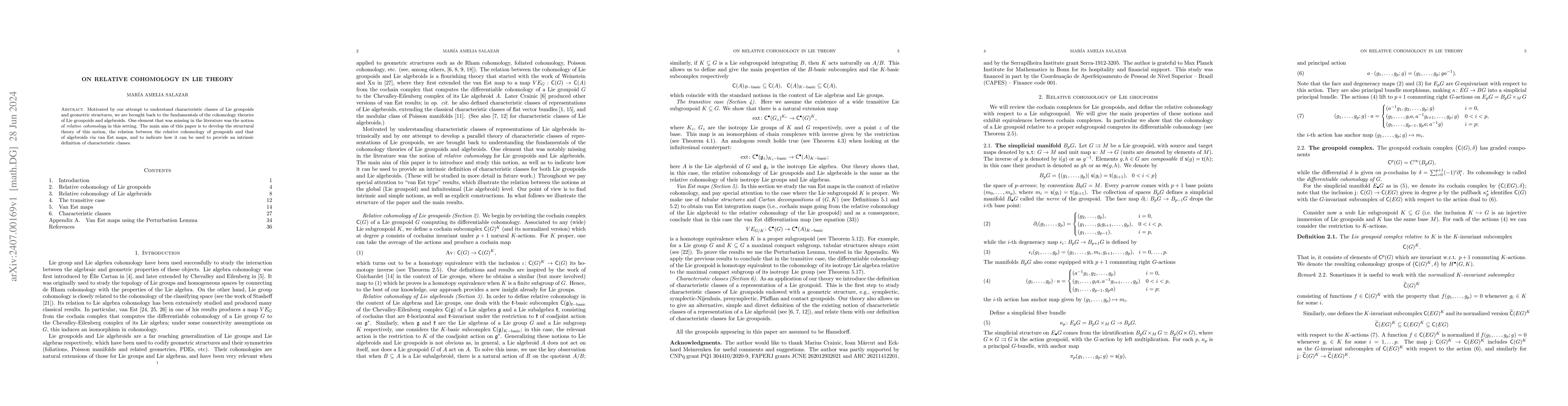 Thumbnail for On Relative Cohomology in Lie Theory