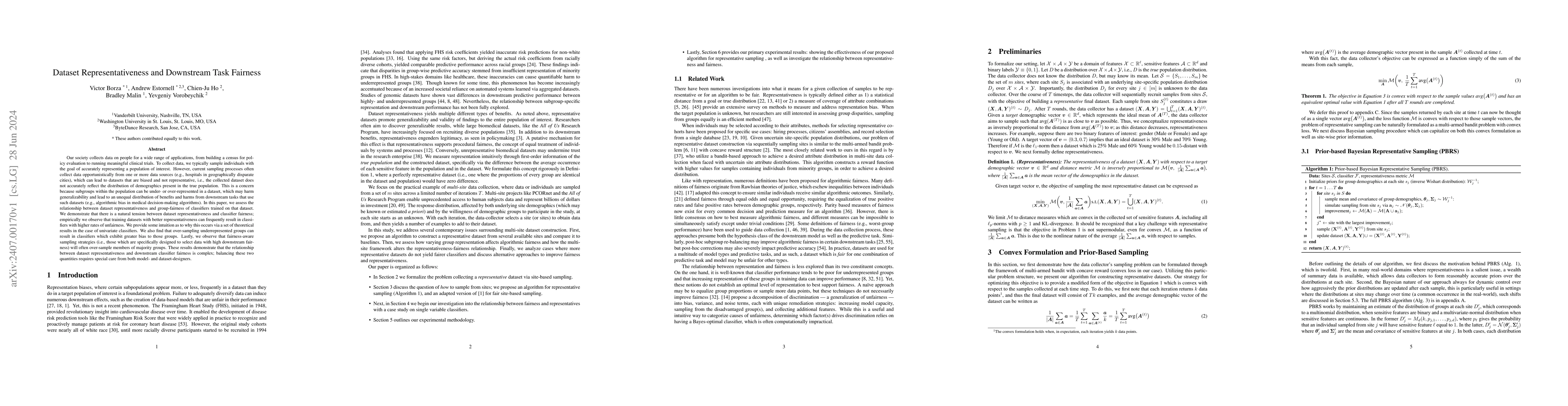 Thumbnail for Dataset Representativeness and Downstream Task Fairness