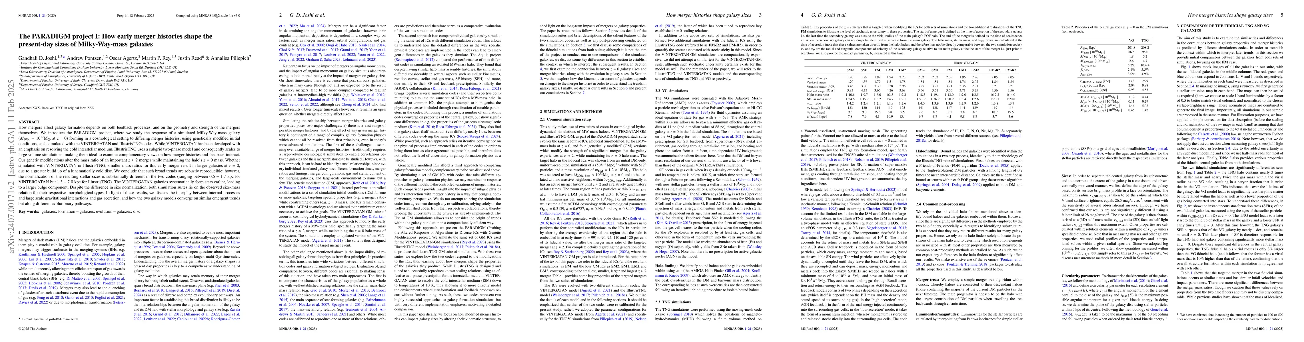 Thumbnail for The PARADIGM project I: How early merger histories shape the present-day
  sizes of Milky-Way-mass galaxies