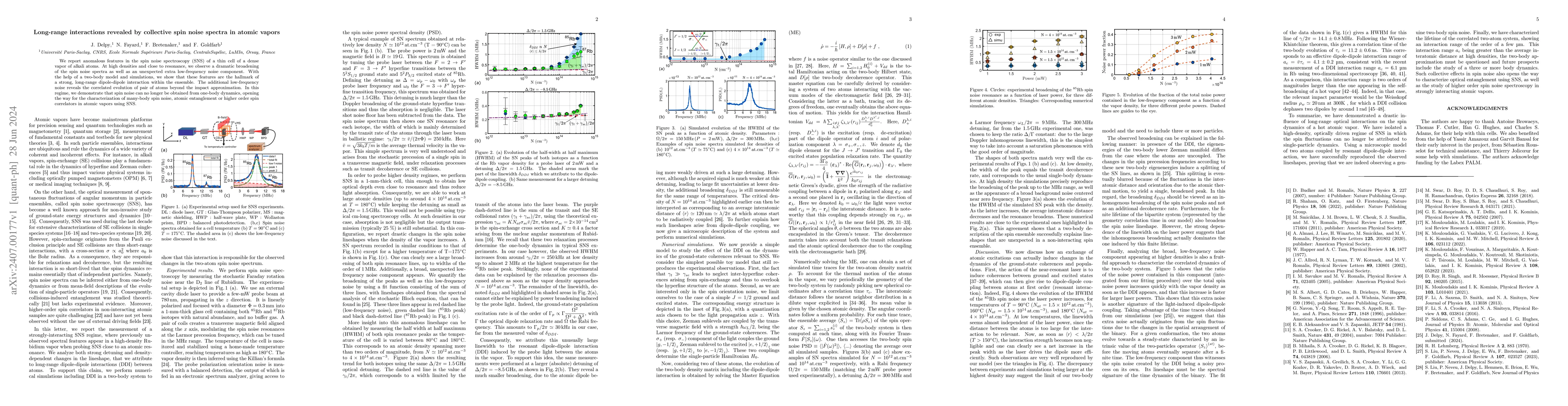 Thumbnail for Long-range interactions revealed by collective spin noise spectra in
  atomic vapors